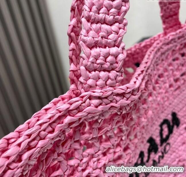 Best Price Prada Raffia Tote Bag 1BG393 Pink 2024