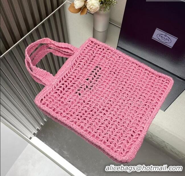 Best Price Prada Raffia Tote Bag 1BG393 Pink 2024