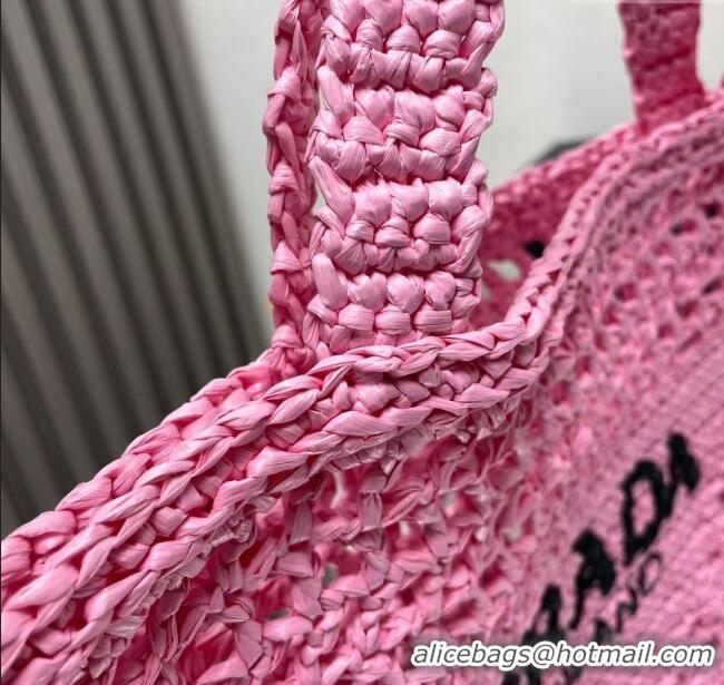 Best Price Prada Raffia Tote Bag 1BG393 Pink 2024