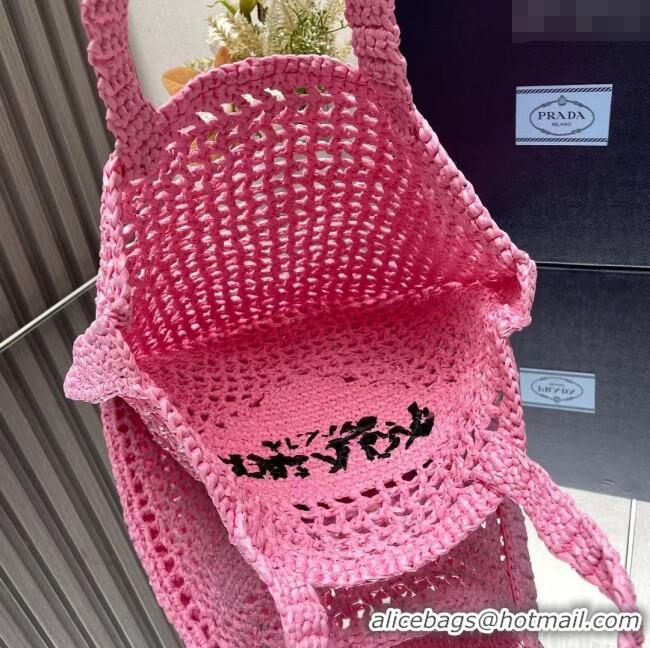 Best Price Prada Raffia Tote Bag 1BG393 Pink 2024