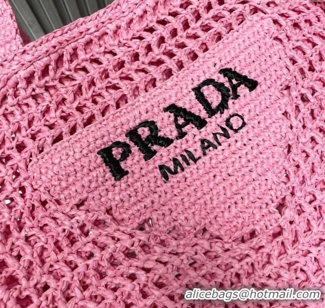 Best Price Prada Raffia Tote Bag 1BG393 Pink 2024