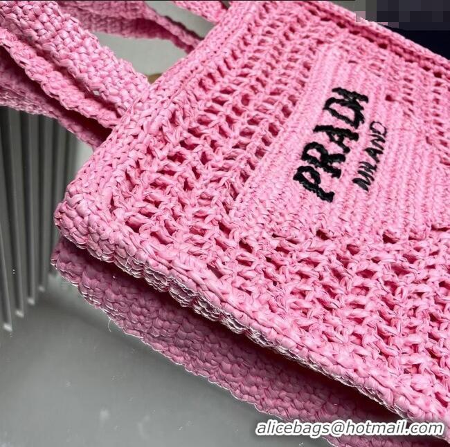 Best Price Prada Raffia Tote Bag 1BG393 Pink 2024