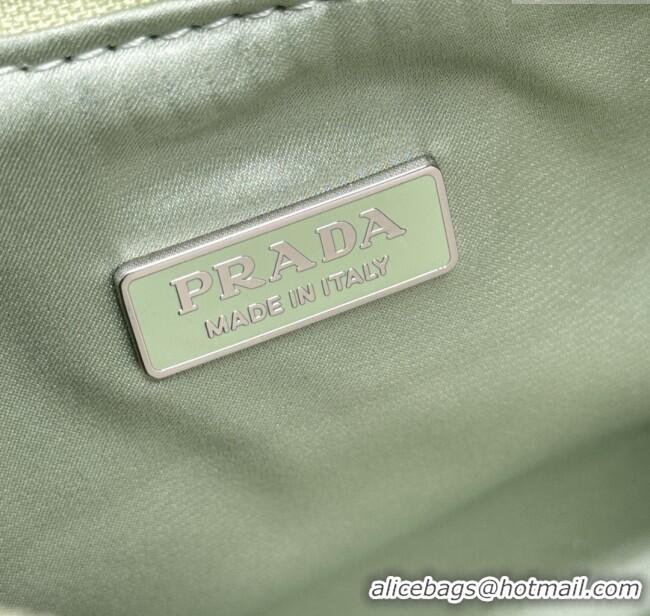 Original Cheap Prada Re-Edition Satin Mini-bag with Crystals 1NE515 Green 2025