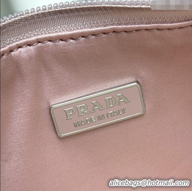 Top Grade Prada Re-Edition Satin Mini-bag with Crystals 1NE515 Pink 2025
