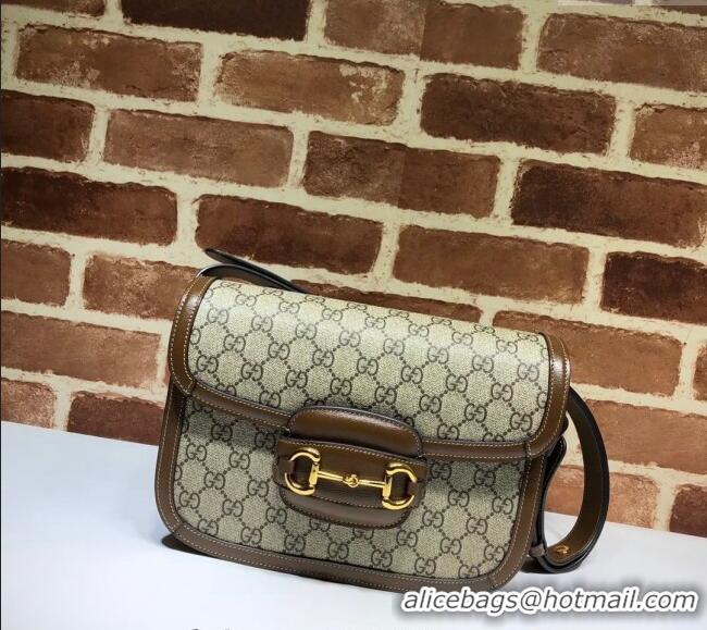 Top Grade Gucci Horsebit 1955 GG Canvas Shoulder Bag 602204 Brown 2024