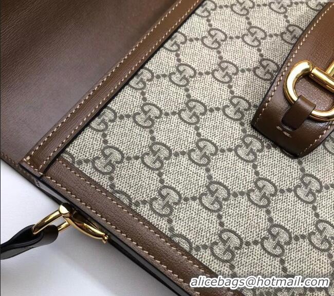 Top Grade Gucci Horsebit 1955 GG Canvas Shoulder Bag 602204 Brown 2024