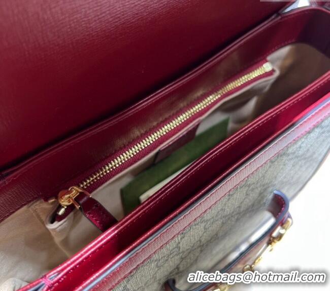 Best Price Gucci Horsebit 1955 GG Canvas Shoulder Bag 602204 Red 2024