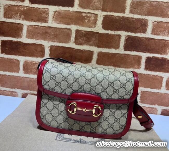 Best Price Gucci Horsebit 1955 GG Canvas Shoulder Bag 602204 Red 2024