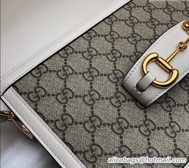 Cheapest Gucci Horsebit 1955 GG Canvas Shoulder Bag 602204 White 2024