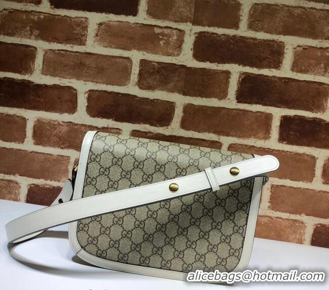 Cheapest Gucci Horsebit 1955 GG Canvas Shoulder Bag 602204 White 2024