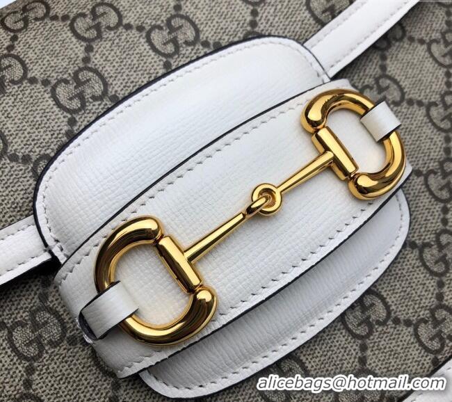 Cheapest Gucci Horsebit 1955 GG Canvas Shoulder Bag 602204 White 2024