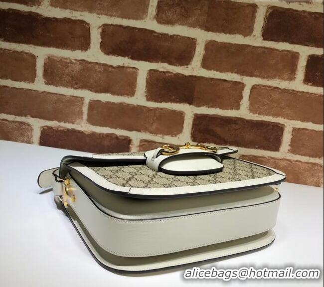 Cheapest Gucci Horsebit 1955 GG Canvas Shoulder Bag 602204 White 2024