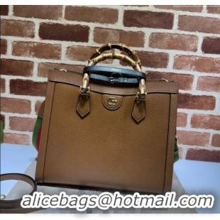 Top Quality Gucci Diana Medium Tote Bag in Leather 678842 Brown 2024