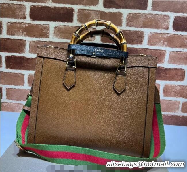 Top Quality Gucci Diana Medium Tote Bag in Leather 678842 Brown 2024
