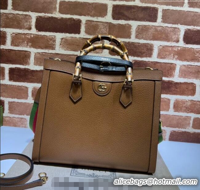 Top Quality Gucci Diana Medium Tote Bag in Leather 678842 Brown 2024