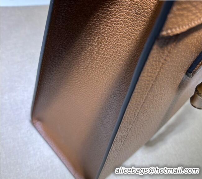 Top Quality Gucci Diana Medium Tote Bag in Leather 678842 Brown 2024