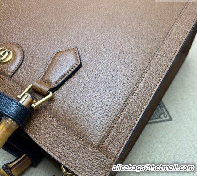 Top Quality Gucci Diana Medium Tote Bag in Leather 678842 Brown 2024