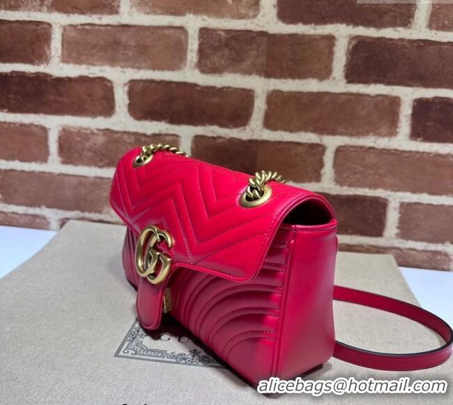 Trendy Design Gucci GG Marmont Matelasse Leather Small Shoulder Bag 443497 New Red 2024