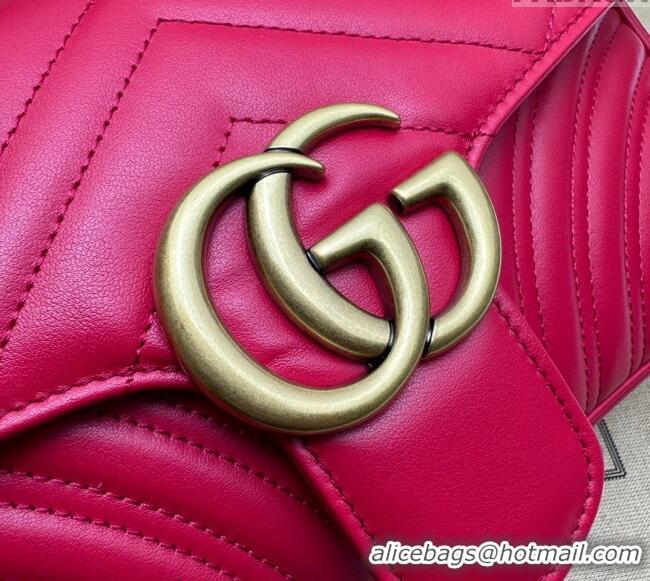 Trendy Design Gucci GG Marmont Matelasse Leather Small Shoulder Bag 443497 New Red 2024