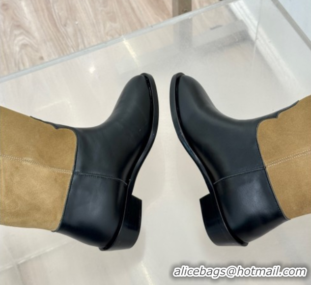 Best Product Chanel Suede and Black Calfskin High Boots Brown 2025 CH071515