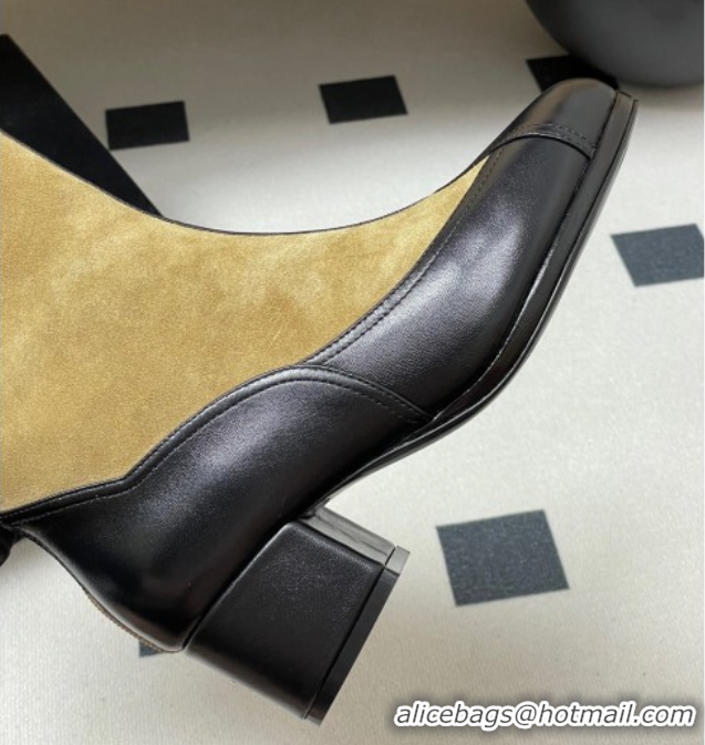 Luxurious Chanel Suede & Lambskin Heel High Boots 5cm Beige 2025 G46591