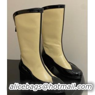Buy Discount Chanel Patent Calfskin & Lambskin Heel High Boots 5cm Yellow 2025 G46591