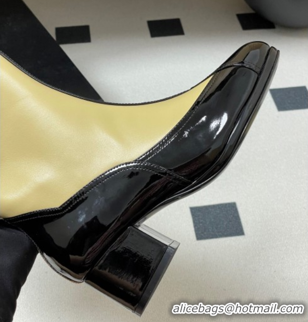 Buy Discount Chanel Patent Calfskin & Lambskin Heel High Boots 5cm Yellow 2025 G46591