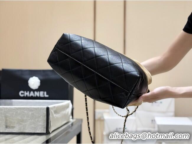 Market Sells Chanel Small Tote Bag in Suede Calfskin & Shiny Lambskin AS5634 Beige/Black 2025 Top Quality