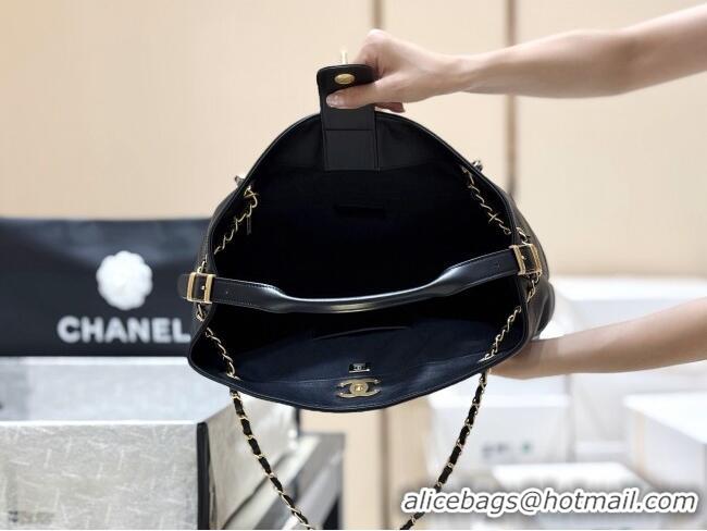 Buy Discount Chanel Small Tote Bag in Original Calfskin AS5634 Black 2025 Top Quality