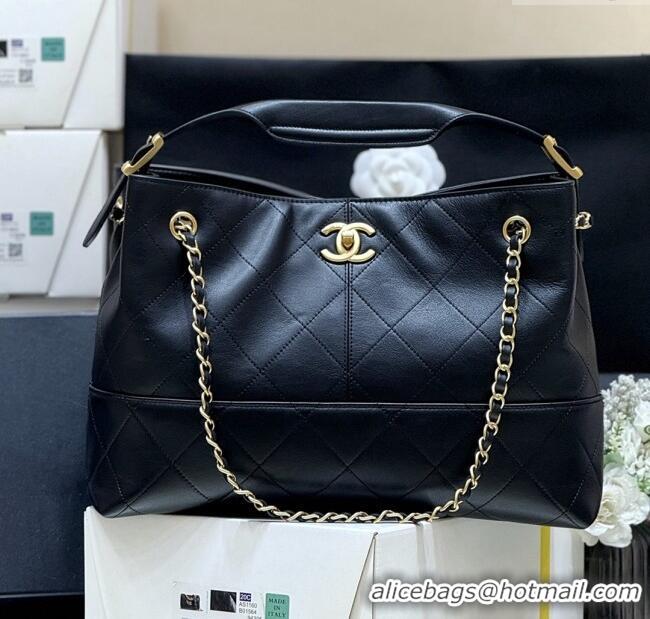 Buy Discount Chanel Small Tote Bag in Original Calfskin AS5634 Black 2025 Top Quality