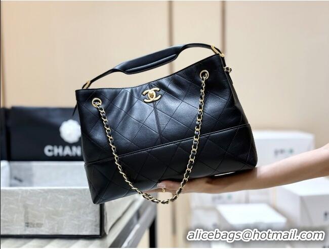 Buy Discount Chanel Small Tote Bag in Original Calfskin AS5634 Black 2025 Top Quality