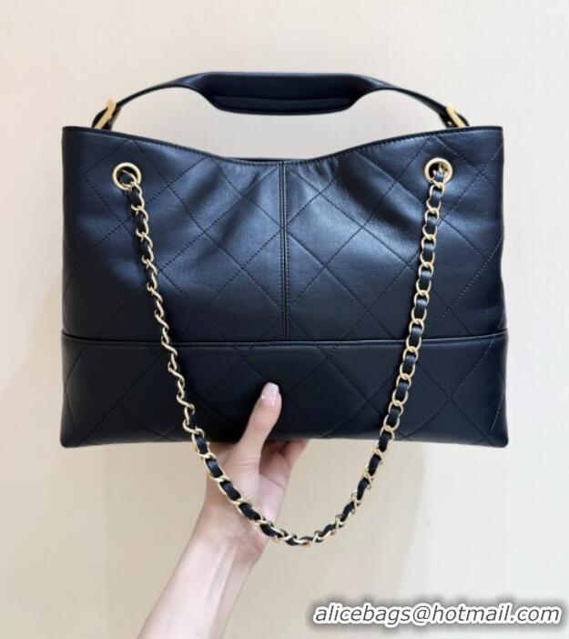 Buy Discount Chanel Small Tote Bag in Original Calfskin AS5634 Black 2025 Top Quality