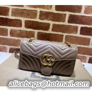 Modern Classic Gucci GG Marmont Matelassé Leather Small Shoulder Bag 443497 Dusty Beige 2024