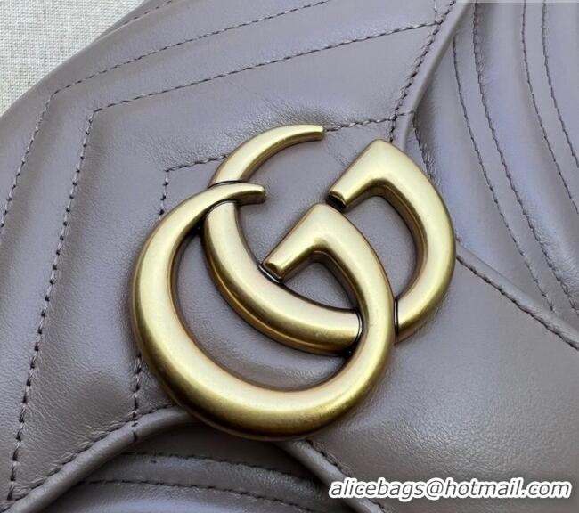 Modern Classic Gucci GG Marmont Matelassé Leather Small Shoulder Bag 443497 Dusty Beige 2024
