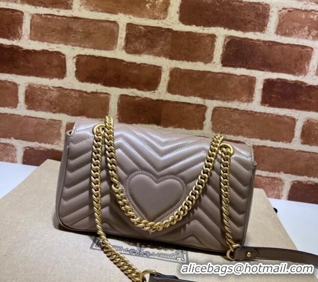 Modern Classic Gucci GG Marmont Matelassé Leather Small Shoulder Bag 443497 Dusty Beige 2024