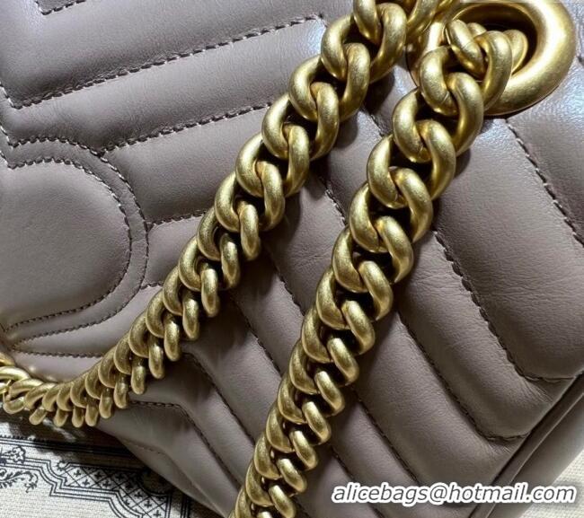 Modern Classic Gucci GG Marmont Matelassé Leather Small Shoulder Bag 443497 Dusty Beige 2024