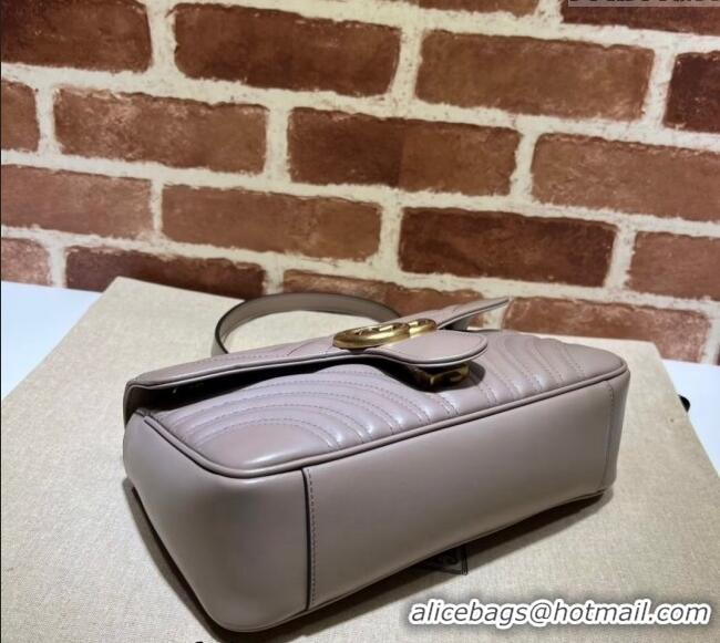 Modern Classic Gucci GG Marmont Matelassé Leather Small Shoulder Bag 443497 Dusty Beige 2024