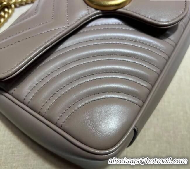 Modern Classic Gucci GG Marmont Matelassé Leather Small Shoulder Bag 443497 Dusty Beige 2024