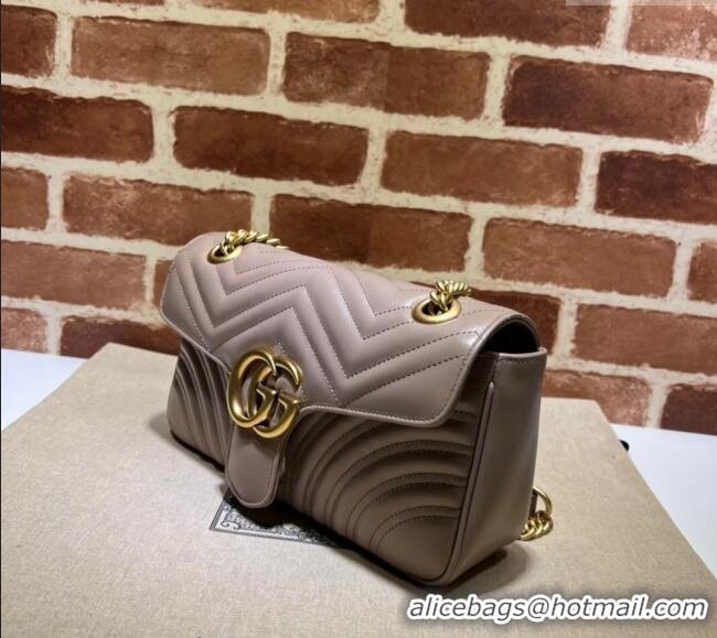 Modern Classic Gucci GG Marmont Matelassé Leather Small Shoulder Bag 443497 Dusty Beige 2024