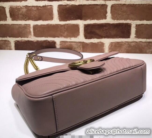 Buy Luxury Gucci GG Marmont Matelasse Leather Small Shoulder Bag 443497 Nude Pink 2024