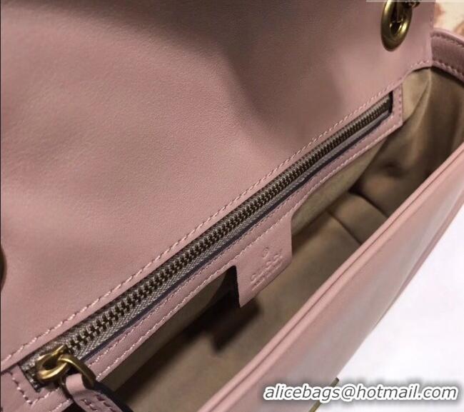 Buy Luxury Gucci GG Marmont Matelasse Leather Small Shoulder Bag 443497 Nude Pink 2024