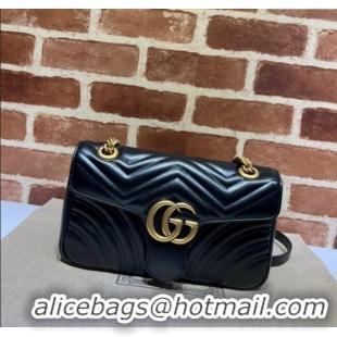 Good Taste Gucci GG Marmont Matelasse Leather Small Shoulder Bag 443497 Black 2024
