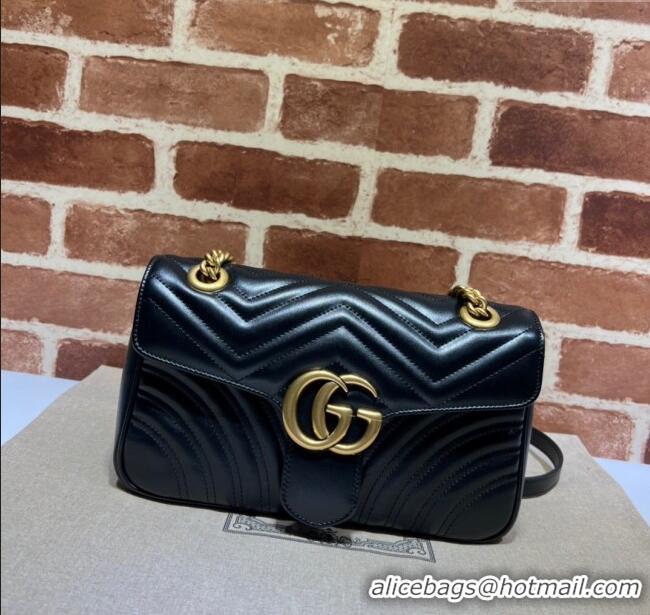 Good Taste Gucci GG Marmont Matelasse Leather Small Shoulder Bag 443497 Black 2024