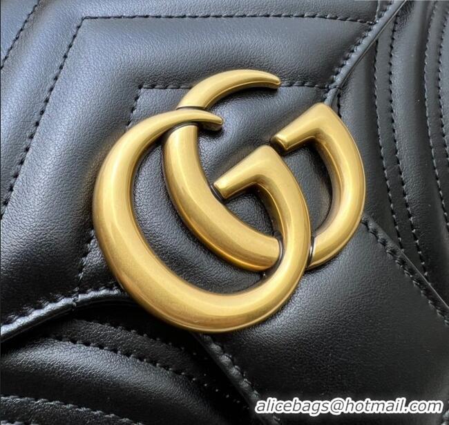 Good Taste Gucci GG Marmont Matelasse Leather Small Shoulder Bag 443497 Black 2024