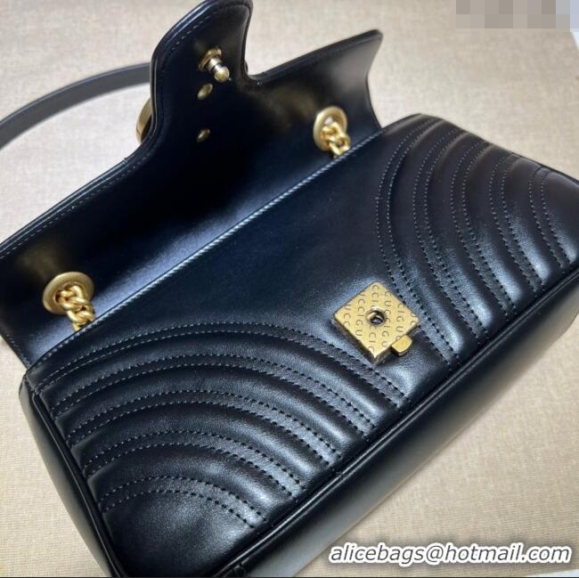 Good Taste Gucci GG Marmont Matelasse Leather Small Shoulder Bag 443497 Black 2024