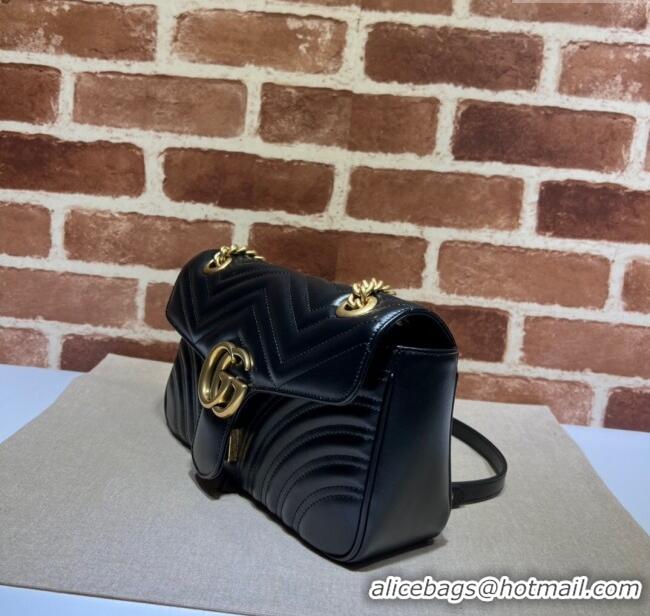 Good Taste Gucci GG Marmont Matelasse Leather Small Shoulder Bag 443497 Black 2024