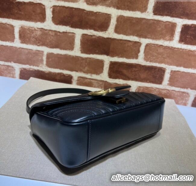 Good Taste Gucci GG Marmont Matelasse Leather Small Shoulder Bag 443497 Black 2024