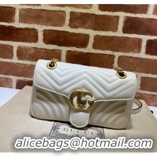 Grade Quality Gucci GG Marmont Matelasse Leather Small Shoulder Bag 443497 White 2024