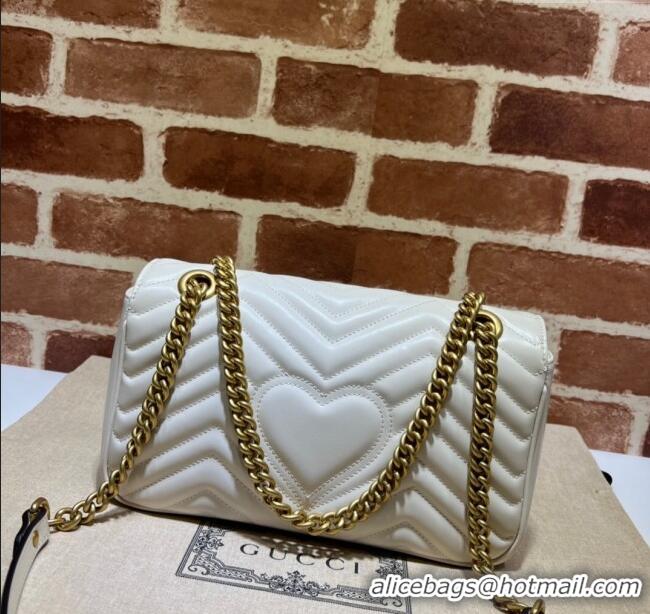 Grade Quality Gucci GG Marmont Matelasse Leather Small Shoulder Bag 443497 White 2024