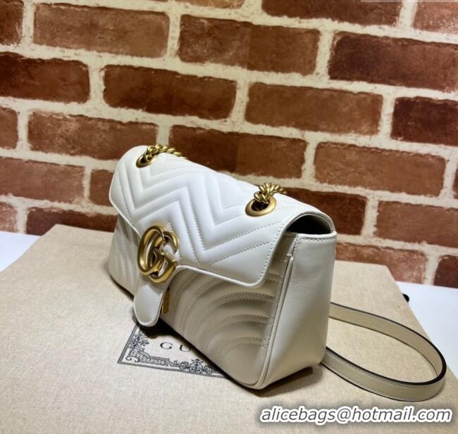 Grade Quality Gucci GG Marmont Matelasse Leather Small Shoulder Bag 443497 White 2024